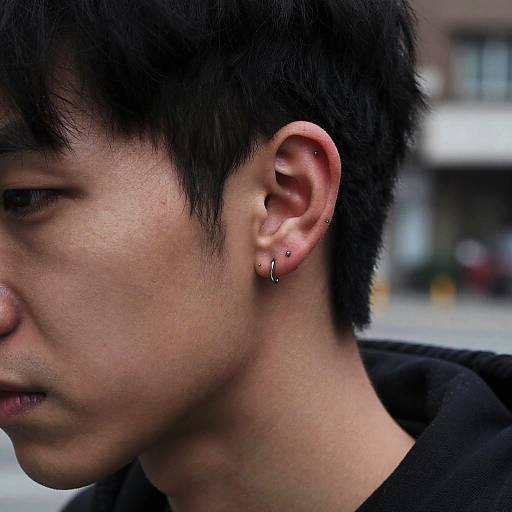Gritty Urban Portrait with Ugly Ear Piercings