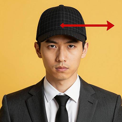 Serious Man in Black Checkered Hat