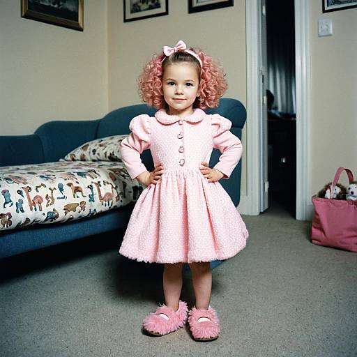 Toddler in Pink Poodle Costume