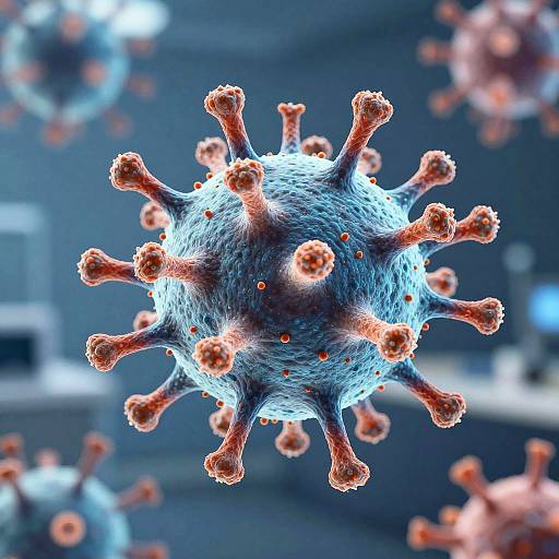 Detailed 3D Bacteriophage vs Bacteria