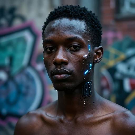 Cybernetic Futuristic Portrait in Urban Setting