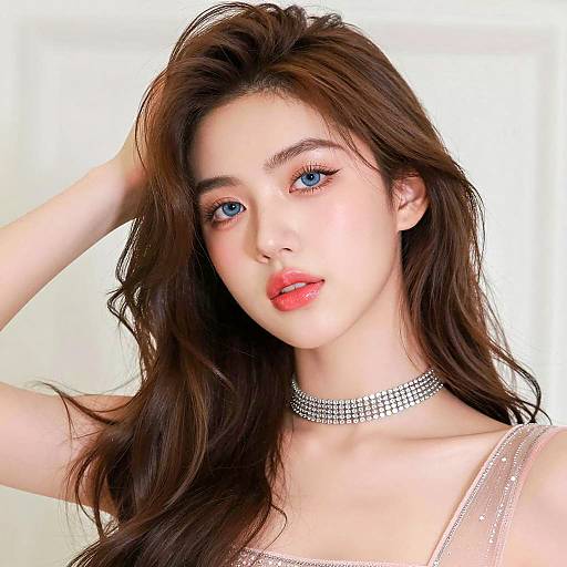 Elegant Young Woman in Sheer Pink Garment