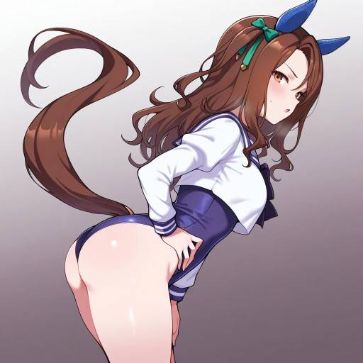 Charming Horse Girl with Red Eyes