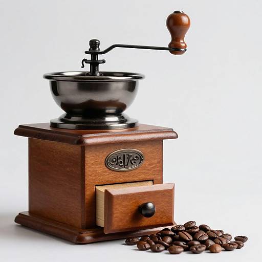 Vintage Coffee Grinder with Coffee Beans