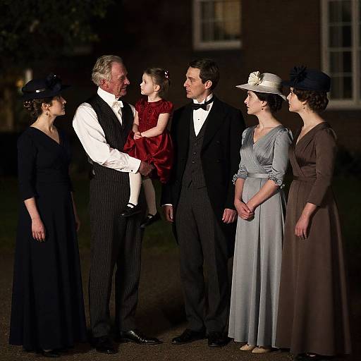 Victorian Evening Gathering in Formal Dress