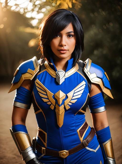 Woman Cosplaying as Pharah from Overwatch