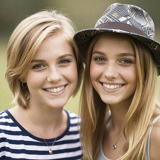 Close-Up Portrait of Two Smiling Friends