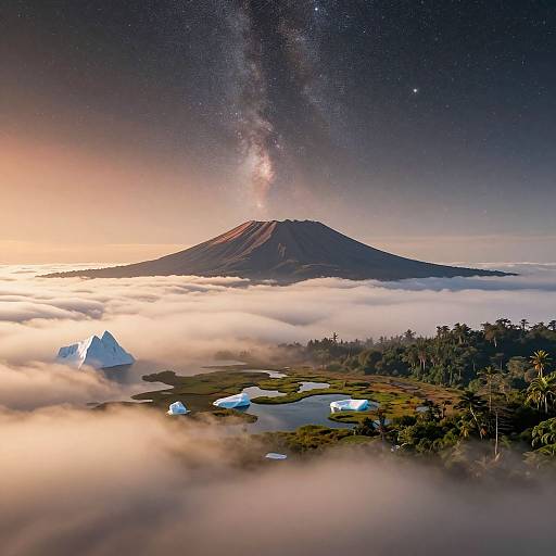 Mesmerizing Natural Landscape with Celestial Sky