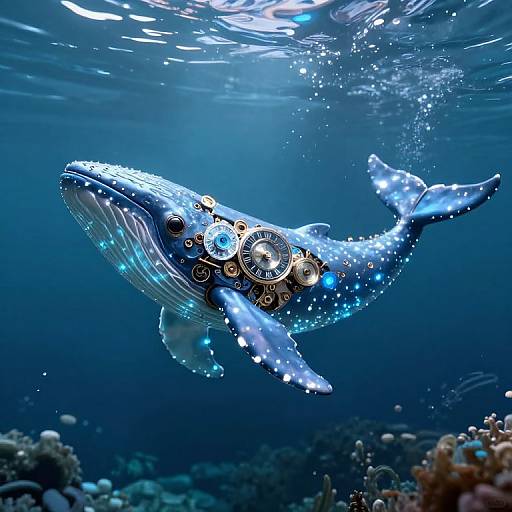 Clockwork Whale in Ethereal Depths