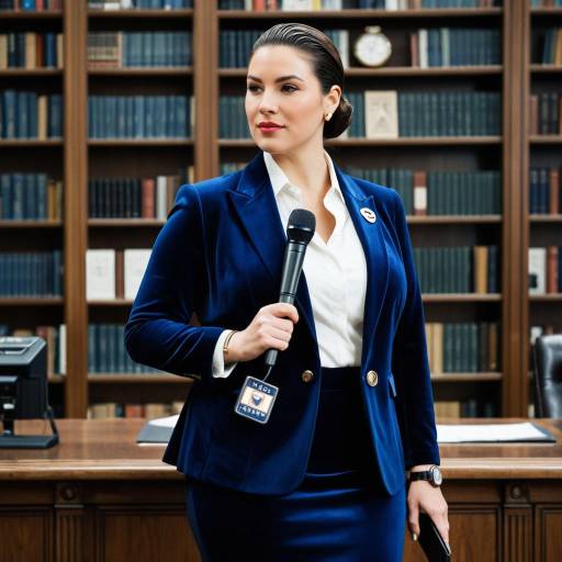 Elegant News Reporter in Velvet Blazer