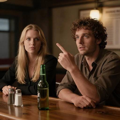 Casual Bar Scene with Engaged Conversation