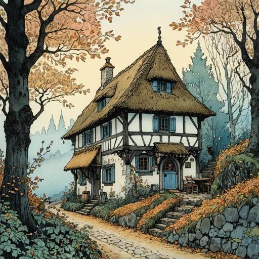 Charming Medieval Flemish Cottage in Autumn