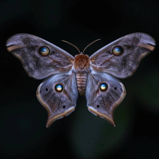Nocturnal Moth Queen in Mid-Air Hover