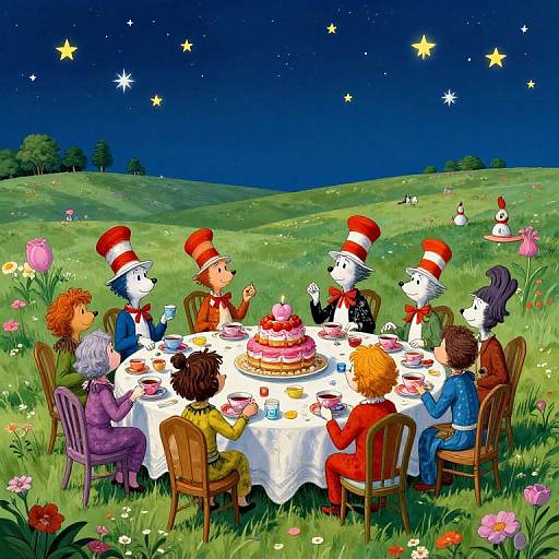 Surreal Nighttime Tea Party