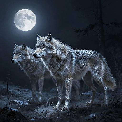 Ethereal Ghostly Wolves on Tundra