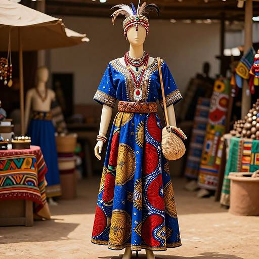 Confident Mannequin in Traditional African Attire