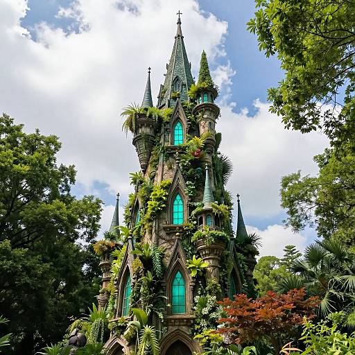 Fantasy Tower in Lush Forest