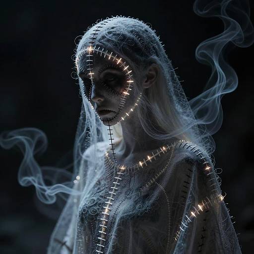 Glowing Stitchwraith in Dark Void