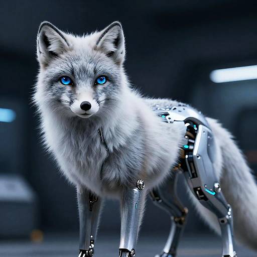 Futuristic Robotic Arctic Fox