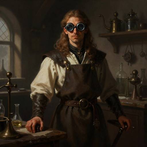 Realistic Steampunk Alchemist Portrait