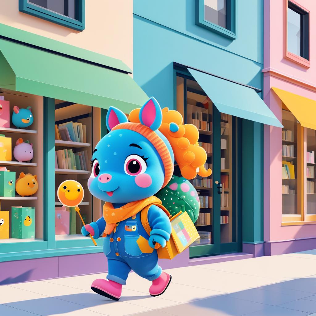 Playful Dragon's Adventure to Bookstore