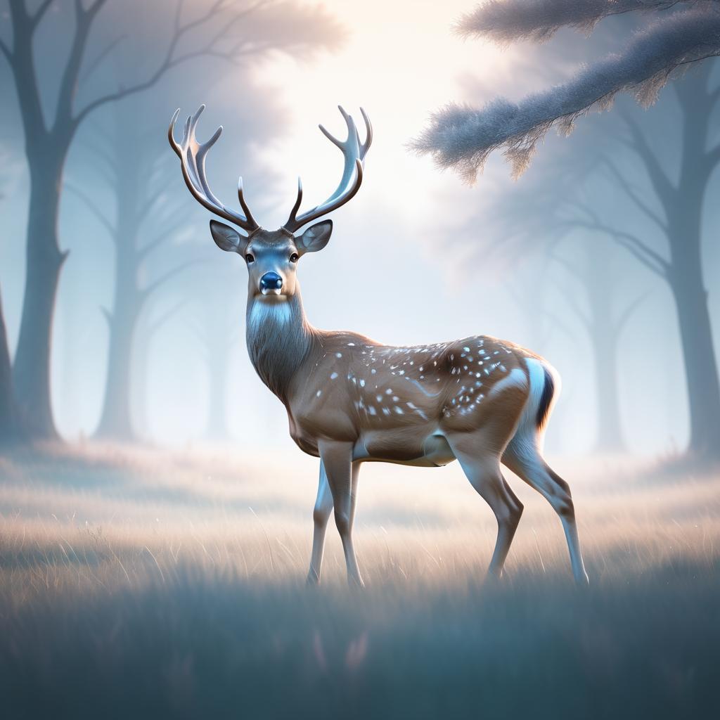 Graceful Deer in a Misty Meadow