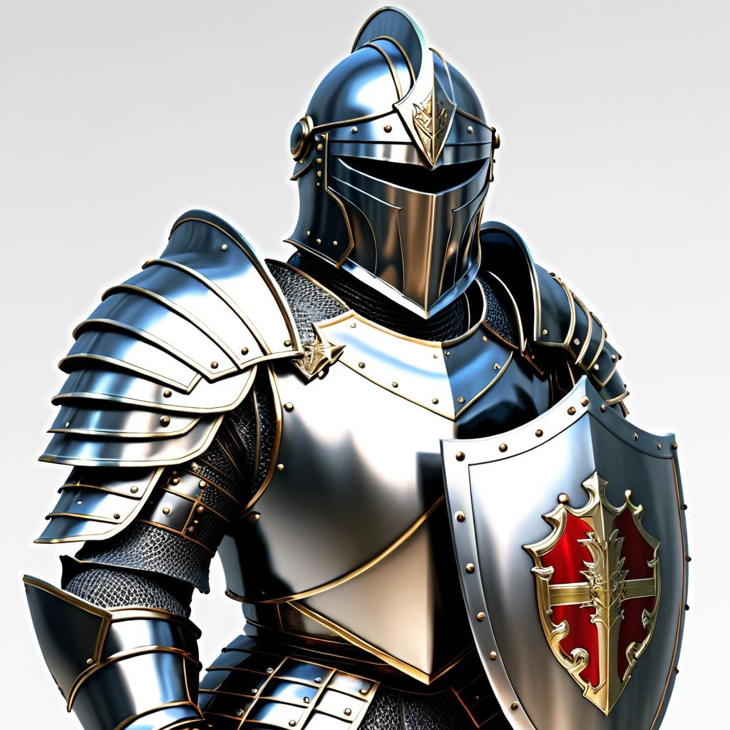 Hyper-Realistic Knight with Shield Pose