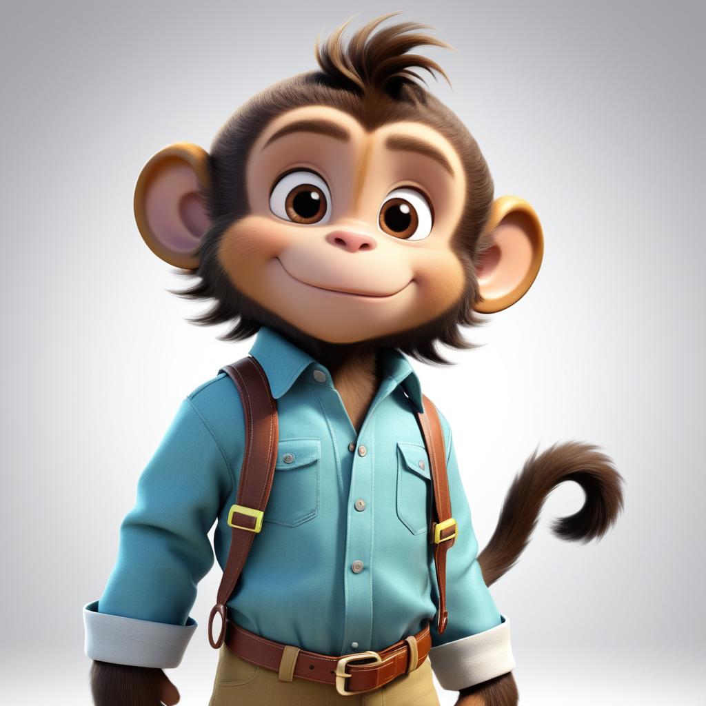 Playful Toddler Monkey Character Illustration