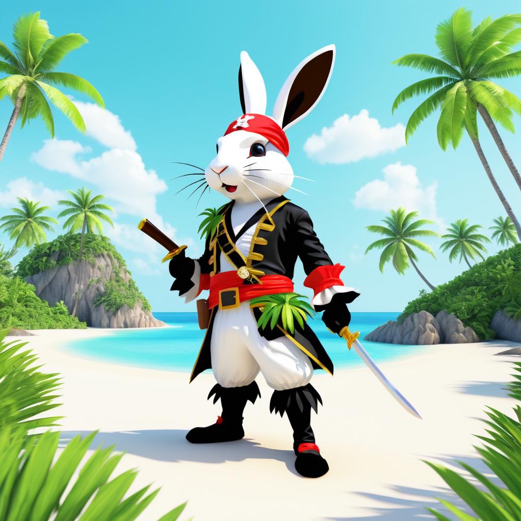 Pirate Bunny in a Tropical Warzone