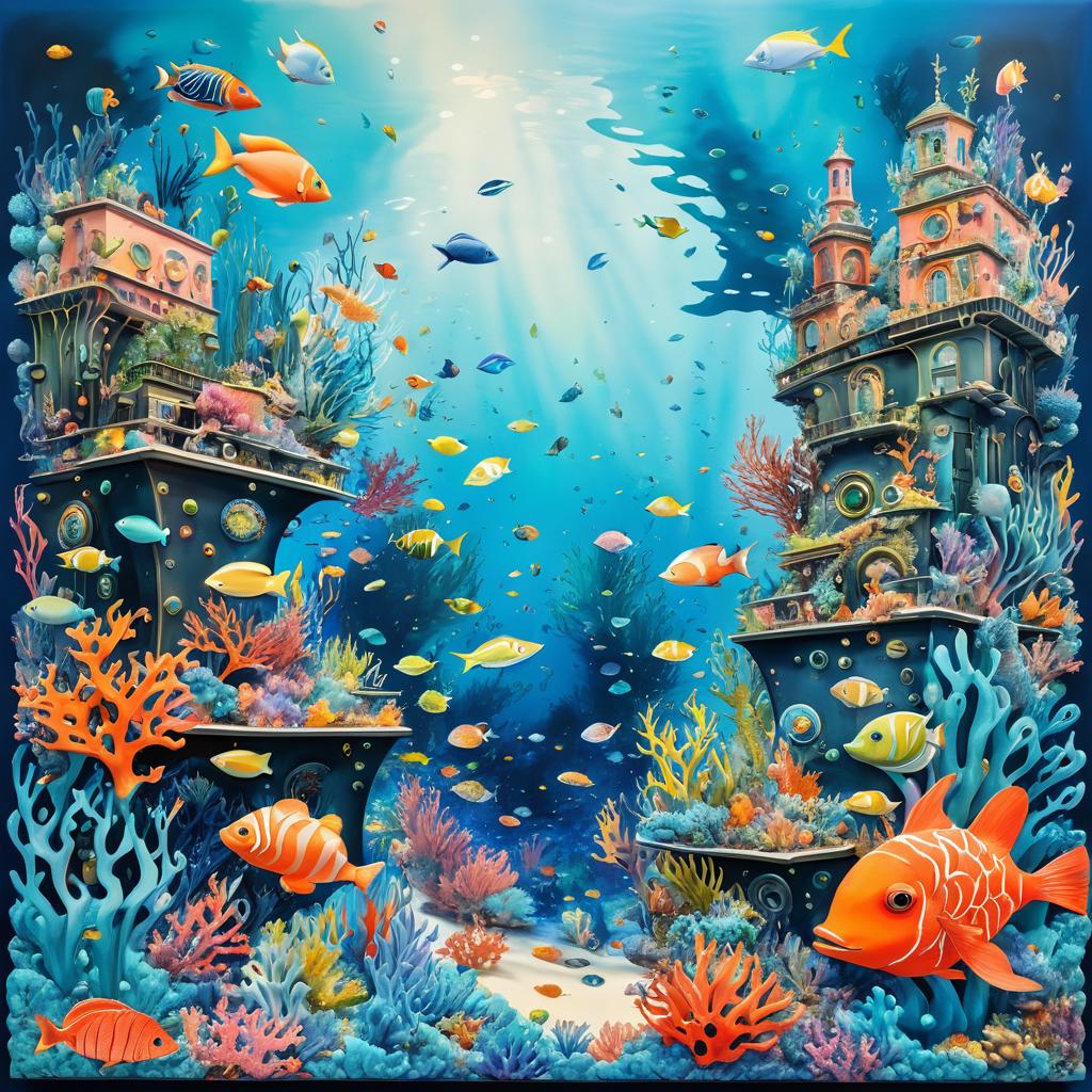 Whimsical Underwater Wonderland Painting