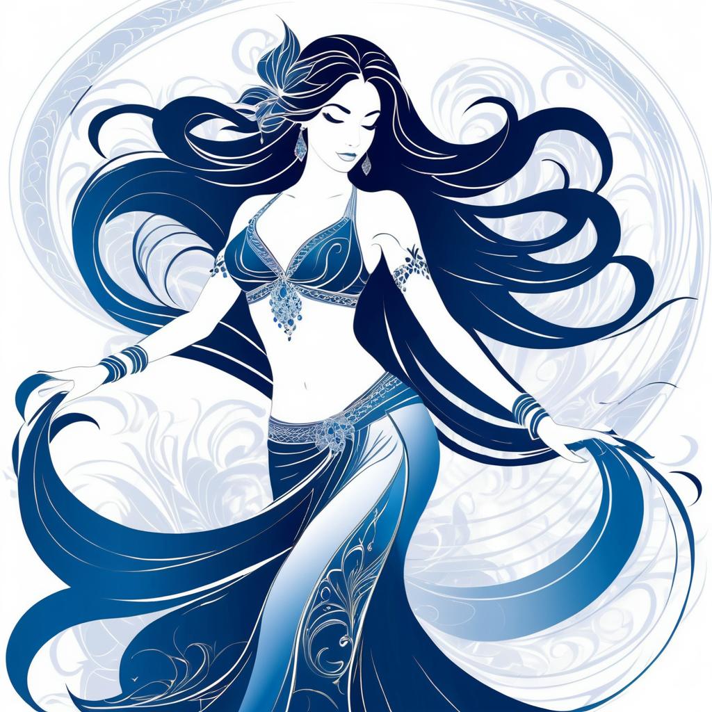 Elegant Belly Dancer in Flowing Motion