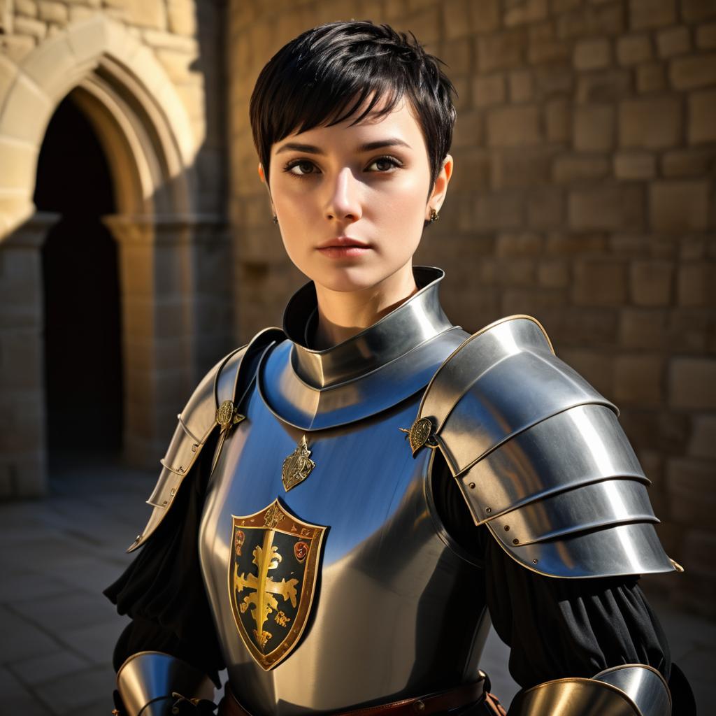 Dramatic Portrait of a Female Knight