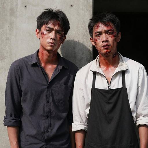 Dramatic Portrait of Injured Individuals