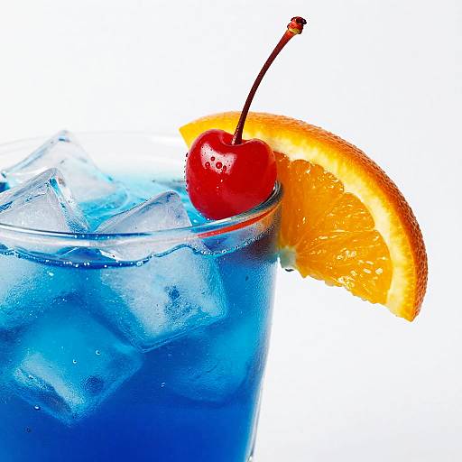 Vibrant Blue Cocktail Close-Up