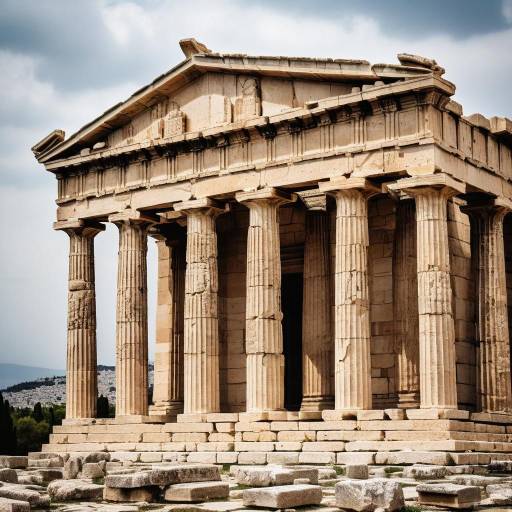 Intricate Macro of Ancient Greek Temple