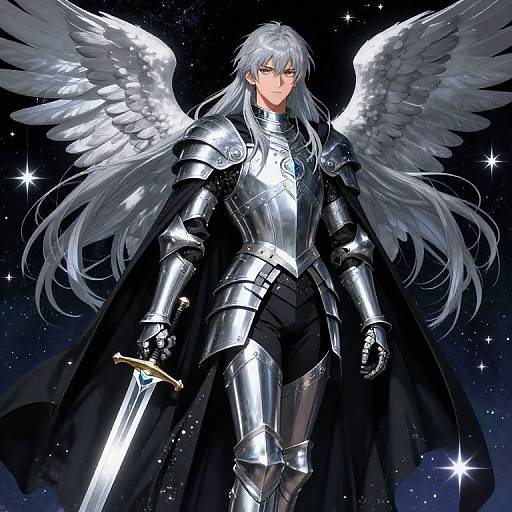 Anime Male Angel in Edmund Dulac Style