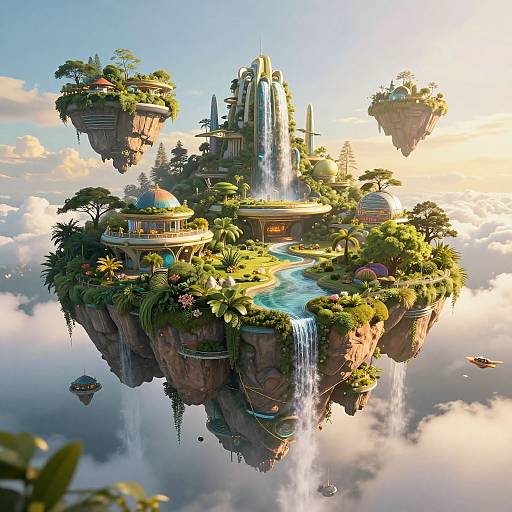 Utopian Floating Island in the Sky