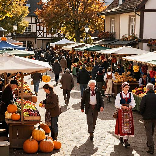 Autumn Market Square Festival Scene