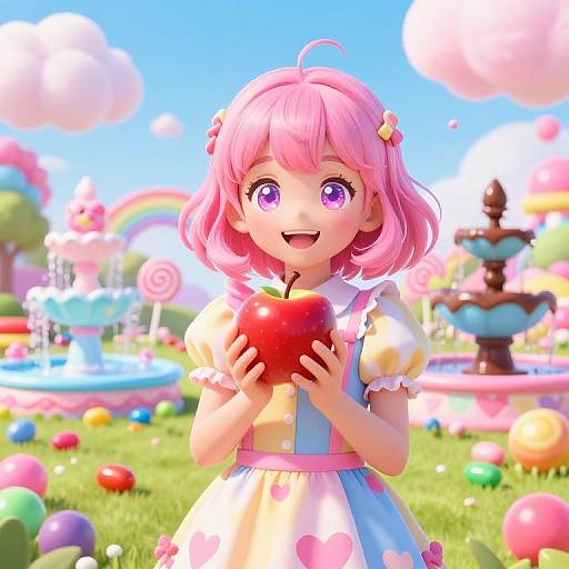 Cheerful Candy Girl in Sweet Park