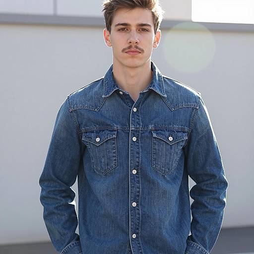 Casual Denim Portrait in Bright Sunlight