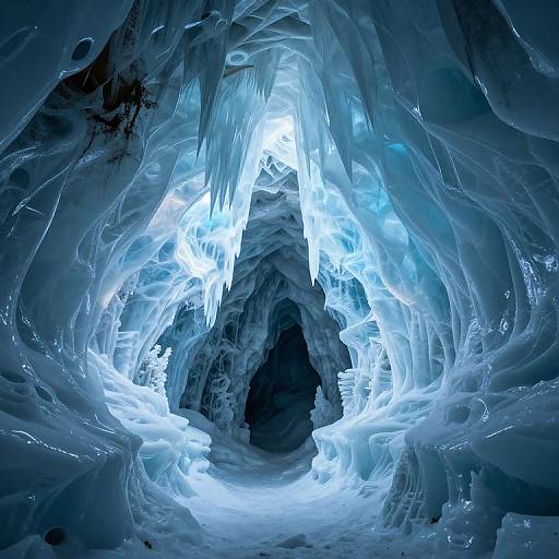 Ethereal Luminescent Ice Cavern