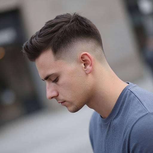 Candid Urban Portrait with Natural Hair Fade