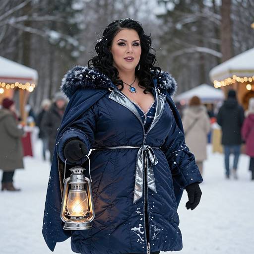 Confident Winter Guardian in Snowy Forest