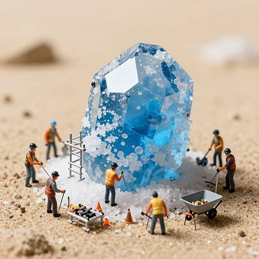 Close-Up of Blue Sugar Crystal Construction