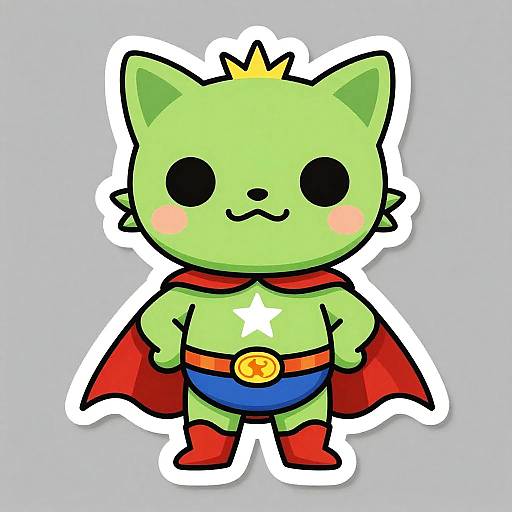 Cute Meowth Superhero Sticker Art