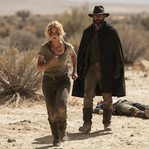 Dynamic Desert Encounter: A Tense Moment