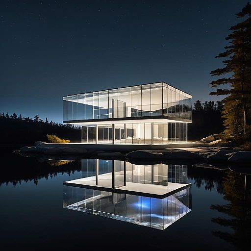 Contemporary Glass Quartz Building at Night Contemporary Glass Quartz Building at Night
