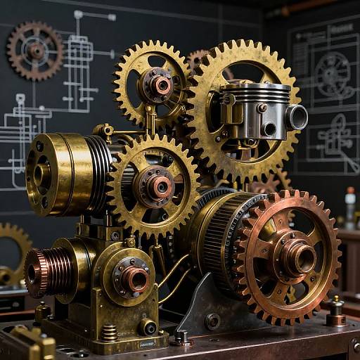 Steampunk Industrial Mechanical Assembly