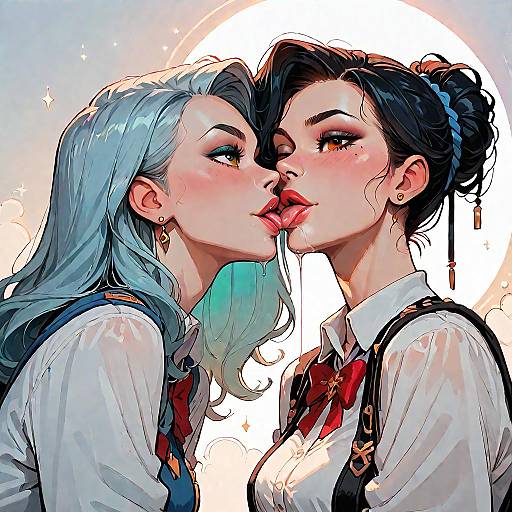 Intimate Moment: Two Women Embracing