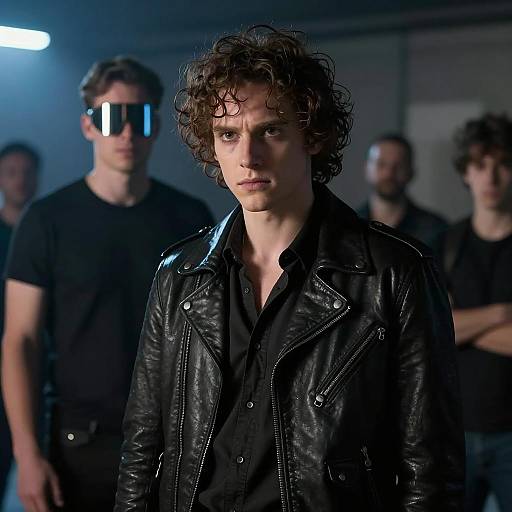 Mysterious Man in Dimly Lit Room